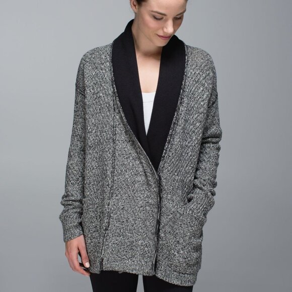 Lululemon Post Practice Ghost Black Cardigan - Picture 2 of 9
